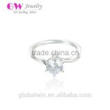 Fashion Design Sterling Silver CZ Diamend Engagement Ring For Lady