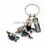 Fashion High Quality Metal Rhinestone Crystal Diamante Dolphin/whale Animal Shaped Keyring thumbnail-5