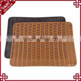 Elegant Plastic Woven Rattan Display Tray Food Fruit Bread Pastry Placemats