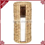 Unique new 3 spare rolls to hold water hyacinth hand woven toilet roll holder