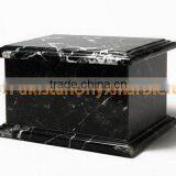 NATURAL STONE BLACK ZEBRA MARBLE URNS thumbnail-2