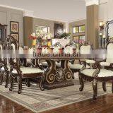 European Style Walnut Color Solid Wood Dining Room Table With Chairs And Display Cabinet, Royal Dining Room Furniture(MOQ=1 SET) thumbnail-1