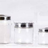 Large Round Glass Food Storage Jar With Metal Cover thumbnail-1