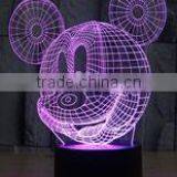 USB Cable 3D Effect Mickey Mouse Shape Illusion Night Light
