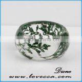 Handmade Botanical Resin Bangle Bracelet With Real Dried Flower, Preserved Resin Flower Bangle thumbnail-1