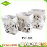 Wholesale Custom High Quality Handmade White Durable Wicker Metal Fabric Laundry Basket thumbnail-6