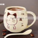 350ml Ceramic Coffee Mug With Spoon Milk Mug thumbnail-2