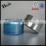 Hot Products 50g High Quality Light Blue Cosmetic Container Jar Silver Aluminum Screw Lid Cosmetic Glass Jar for Skin Care Cream thumbnail-2