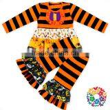 Organ Kids Wholesale Winter Clothes Pumpkin Girls Ruffle Outfits Cotton Stripe Baby Girl Clothing Set thumbnail-3