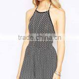 2015 Fashionable Hot Sale OEM Customized Halter Ladies Romper in Print thumbnail-3