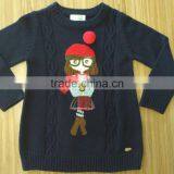 New Fashion Wholesale Knit Xmas Girls Sweater With Embroidery Girl on Front (BKNk23) thumbnail-1