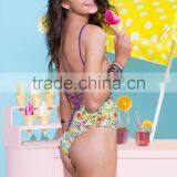 Ladies Fashion Print and Tied One-piece Swimwear thumbnail-2