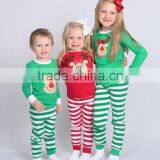 Christmas Red Stripe Kids Pajamas Sets Baby Clothing Set Girls Pajamas Knit Cotton thumbnail-4