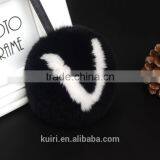 Selling English Letters Design Rex Rabbit/fox Fur Pom Pom Keychain thumbnail-5