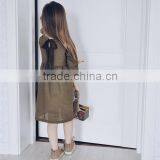 Ties Back Kid Clothing Linen Fabric Dress Elegant Girls Cotton Frock Designs thumbnail-2