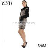 European Fashion Winter Jacquard Fur Collar Zipper Women Cardigan Sweater thumbnail-2