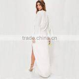 OEM WOMEN Deep V-neck and Split Hem Kimono Long Sleeve Prom Dress thumbnail-4