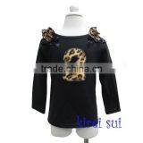 Kids Girls 2nd Birthday Brown Leopard Black Long Sleeves Top 1-7Y thumbnail-1