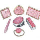 Giveaway Business Stationery Gift Set With Makeup Mirror Name Card Case Lipstick Holder Purse Hanger Crystal Pen thumbnail-1