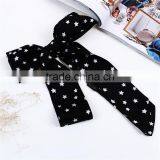 Polyester Multifunction Skinny Scarf Black White Pentagram Star Choker thumbnail-3