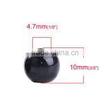 CCB Plastic European Style Beads Round Black thumbnail-2