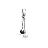 Two Color Silver Freshwater Pearl Pendant Trendy Necklaces For Women Enaggement