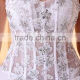 A-line Wedding Dress Open Back Floor-length Strapless Lace Tulle With Lace Bridal Gown P001 thumbnail-4