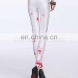 Elegant White Polyester Spandex Leggings thumbnail-3
