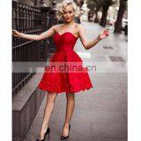 Amigo Red Sexy Women Summer Sleeveless Evening Dress Party Cocktail Short Lace Dress thumbnail-2