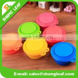 Pet dog Travel bowls folding Silicone bowls with cover