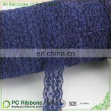 Wholesale navy clolor 2.5 cm lace elastic ribbons