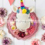 Yarncrafts Rainbow Unicorn Handmade Crocheted Home Decor Woven Wall Hanging thumbnail-2
