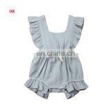 2019 Summer New Design Baby Girl Summer Romper Bodysuits Cotton Flutter Sleeve Romper Outfits Clothes thumbnail-4