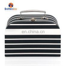 Wholesale Luxury Custom Handmade Rigid Paper Cardboard Packaging Gift Mini Suitcase Box With Handle