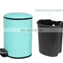 Stainless Steel 5L 12L Kitchen Waste Bin Round Hotel Rubbish Bin Home Bathroom Office Soft Closing Pedal Bin thumbnail-2