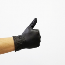 China Medical Stretch Powder Free Black Vinyl Gloves thumbnail-3