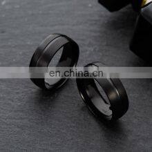 8mm Men's Black Simple Ring Fashion Stainless Steel Ring Birthday Gift Party Men's Jewelry Joyas de Hombre thumbnail-4