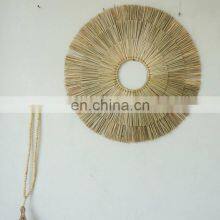 High Quality Boho Round Tropical Seagrass Wall Decor Straw Rustic Art Decor Cheap Wholesale thumbnail-4
