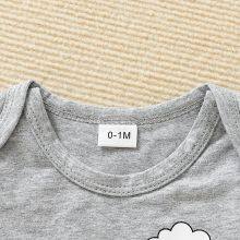 3pcs Newborn Baby's Cartoon Moon & Cloud Pattern Footed Bodysuit, Casual Comfy Long Sleeve Romper, Toddler & Infant Girl's Onesie, As Gift thumbnail-3