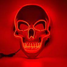 Luminous EL Wire Skull Mask Halloween Horror Scream Creepy Flashy Party Face Led Masks With Light thumbnail-5