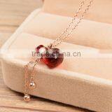 Rose Gold Necklace Fashion Jewelry Ruby Crystal Statement Necklace thumbnail-2