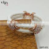 Vivid Orange Stingray Leather Bracelet Exotic Leather Men Jewelry Double Sting Ray Leather Bracelet thumbnail-6