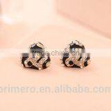 Fashion Leopard Print Crystal Triangle Square Gold Stud Earrings For Women Fancy Design thumbnail-5