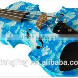 Blue Flower Decorative Solid Wood Violin TL-1204 thumbnail-2