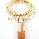 Good quality Hip-Hop lip gloss Pendants Wood Rosary Bead Necklaces