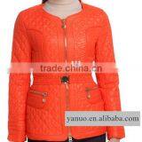 Orange O-neck Jackets New Designed Outdoor Wear Womans Jackets Low Price Winter Fashion Color Quilting Spring &autumn Jacket