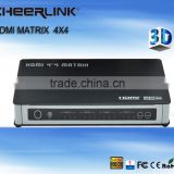 4 input 4 output Full HD 1080P V1.3 HDMI Matrix RS232 w/ Remote Control - Black