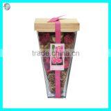 Rose Fragrant Potpourri In Glass Vase With Wooden Cap