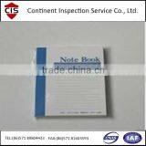 Note book/work book pre-shipment inspection/During production service in China