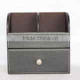 Desktop Faux Leather Pen Holder With Drawer/Multifunctional MDF Pen Box thumbnail-2